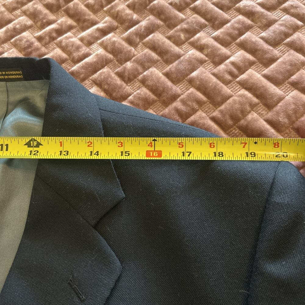 Stafford Men’s Blazer 50R Navy Wool blend Gold Buttons Sports Coat Suit Jacket - Picture 9 of 12